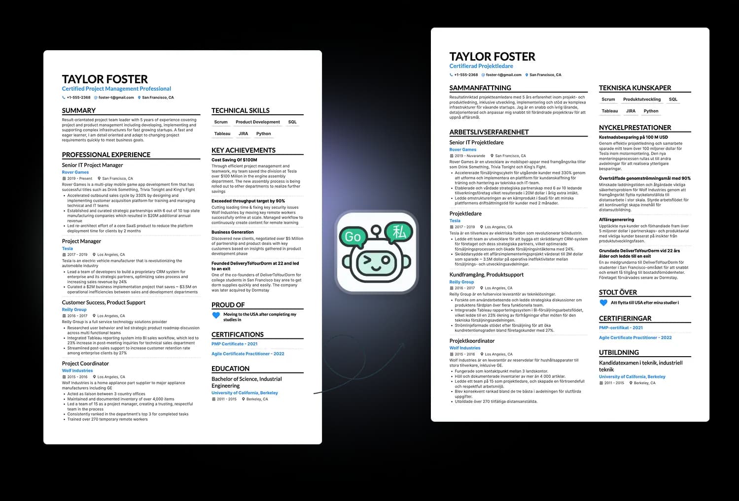 Translate your resume with AI