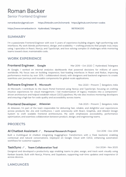 Resume Template 1