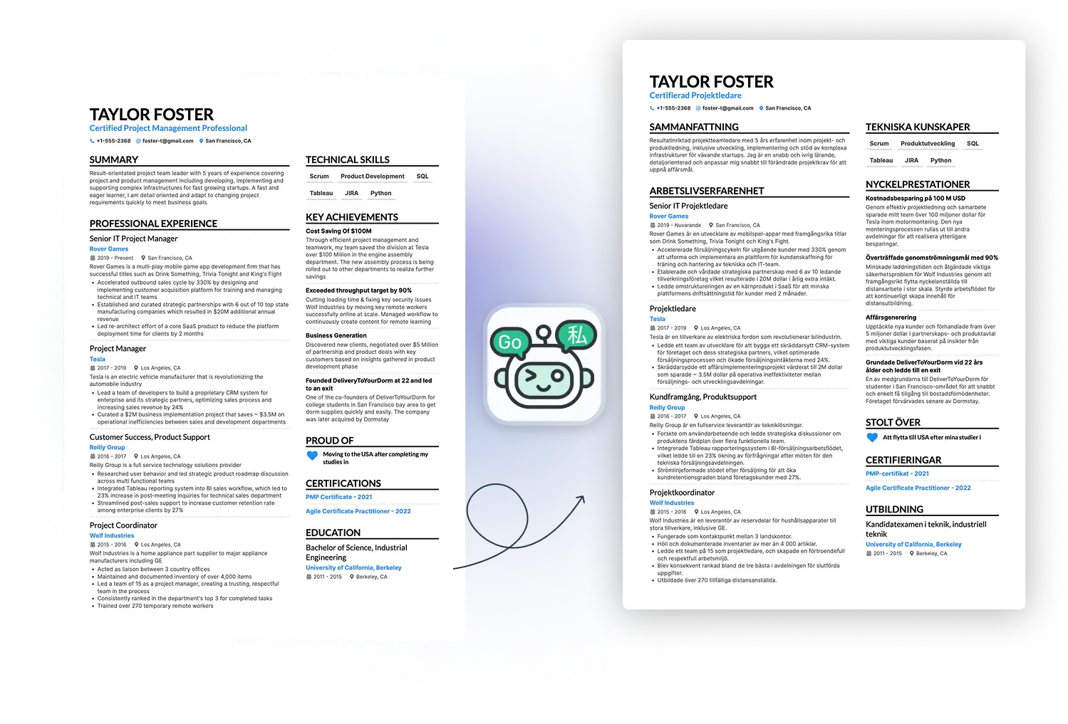 Translate your resume with AI